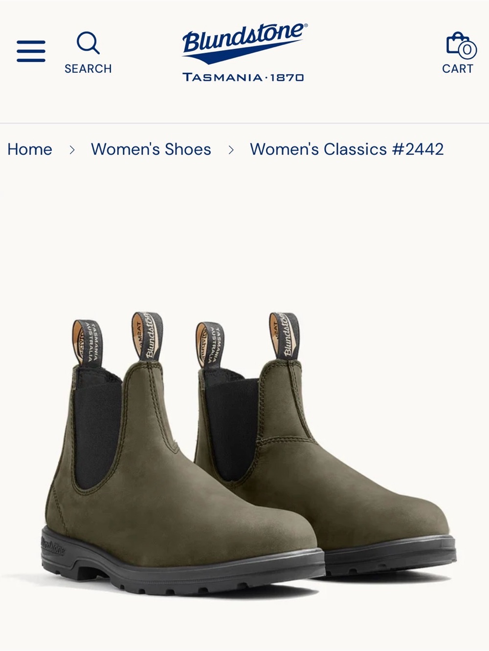 Blundstone Olive Green Chelsea Ankle Boots